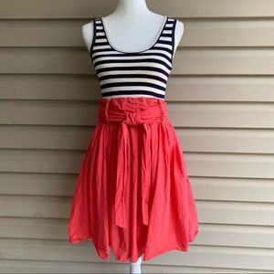 •THEME• Stripe Knit Top/Full Skirt Dress - Size Sm